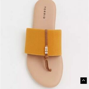 Torrid Mustard Elastic Sandal with Beaded Strap NWT
